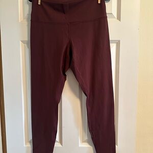 Lululemon Wunder Under High Rise 28” Burgundy Leggings